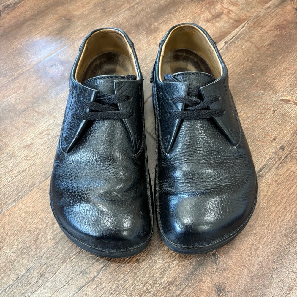 Birkenstock Black Leather Lace Up Comfort Shoes Womens EU 38 US 7